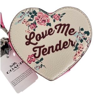 Coach Heart Elvis Love Me Tender Bag Charm Coin Case